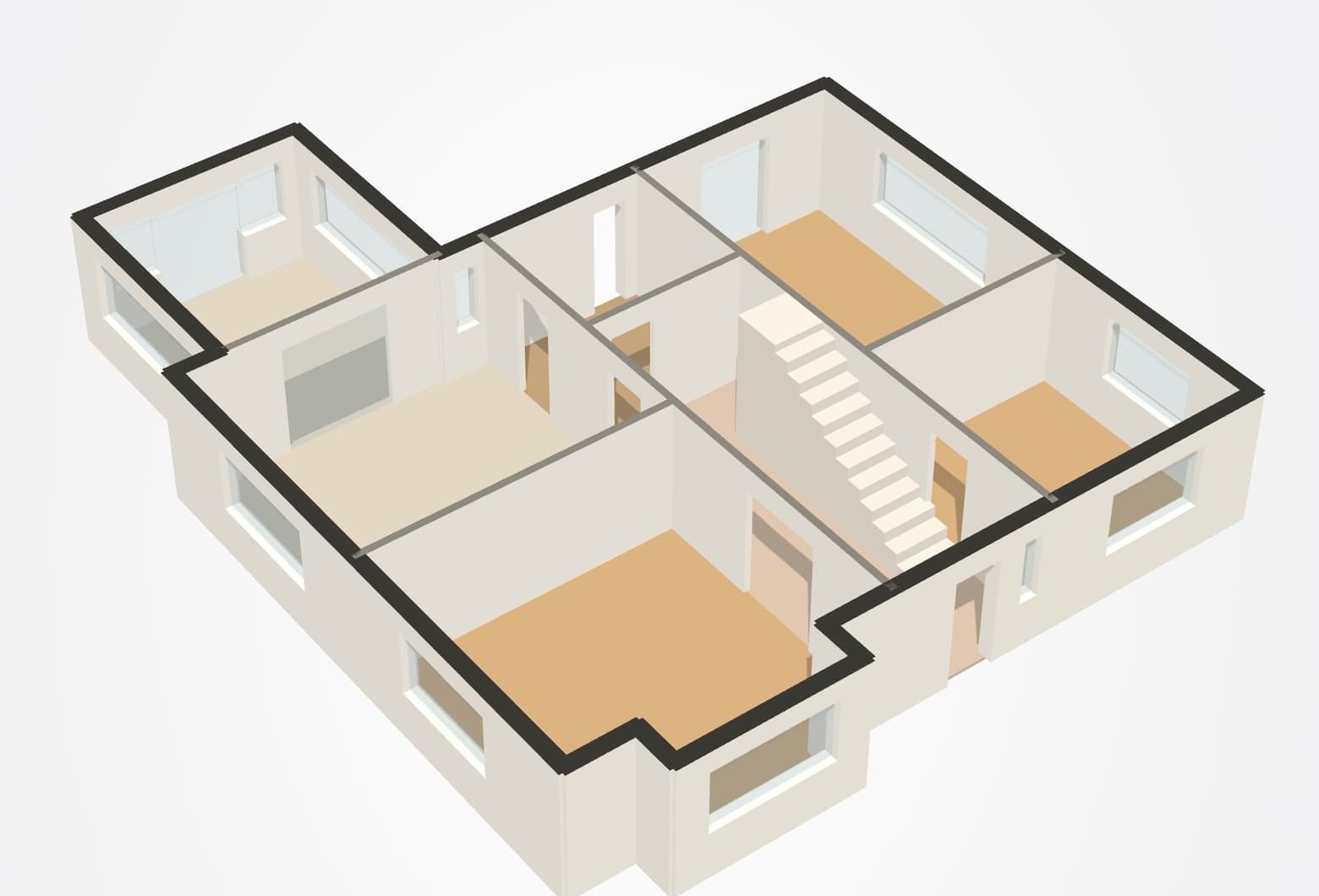 3D floor plan of Wisteria House, ground floor